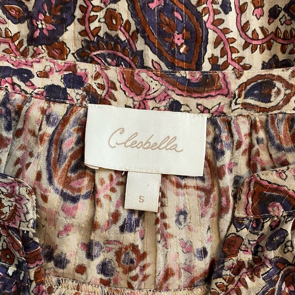 Cleobella Samara Bishop Sleeve Printed Cotton Blouse - Picture 9 of 10